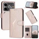 For Tecno Pova 6 Neo Triangle Pattern Buckle Clasp Leather Phone Case(Rose Gold) - 1