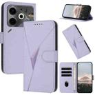 For Tecno Pova 6 Neo Triangle Pattern Buckle Clasp Leather Phone Case(Light Purple) - 1