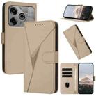 For Tecno Pova 6 / Pova 6 Pro Triangle Pattern Buckle Clasp Leather Phone Case(Gold) - 1