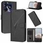 For Tecno Spark 10 Pro Triangle Pattern Buckle Clasp Leather Phone Case(Black) - 1