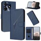 For Tecno Spark 10 Pro Triangle Pattern Buckle Clasp Leather Phone Case(Royal Blue) - 1