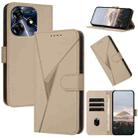 For Tecno Spark 10 Pro Triangle Pattern Buckle Clasp Leather Phone Case(Gold) - 1