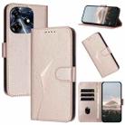 For Tecno Spark 10 Pro Triangle Pattern Buckle Clasp Leather Phone Case(Rose Gold) - 1