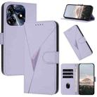 For Tecno Spark 10 Pro Triangle Pattern Buckle Clasp Leather Phone Case(Light Purple) - 1