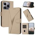 For Tecno Spark 20 Pro Triangle Pattern Buckle Clasp Leather Phone Case(Gold) - 1