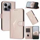 For Tecno Spark 20 Pro Triangle Pattern Buckle Clasp Leather Phone Case(Rose Gold) - 1