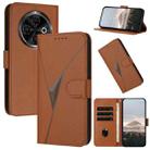 For Tecno Spark 30C Triangle Pattern Buckle Clasp Leather Phone Case(Brown) - 1