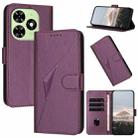 For Tecno Spark Go 2024 Triangle Pattern Buckle Clasp Leather Phone Case(Dark Purple) - 1