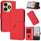 For Tecno Spark Go 2024 Triangle Pattern Buckle Clasp Leather Phone Case(Red) - 1