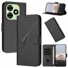 For Tecno Spark Go 2024 Triangle Pattern Buckle Clasp Leather Phone Case(Black) - 1