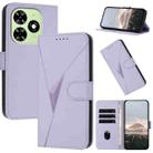 For Tecno Spark Go 2024 Triangle Pattern Buckle Clasp Leather Phone Case(Light Purple) - 1