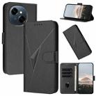 For Tecno Spark Go 2025 Triangle Pattern Buckle Clasp Leather Phone Case(Black) - 1