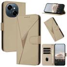 For Tecno Spark Go 2025 Triangle Pattern Buckle Clasp Leather Phone Case(Gold) - 1