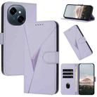 For Tecno Spark Go 2025 Triangle Pattern Buckle Clasp Leather Phone Case(Light Purple) - 1