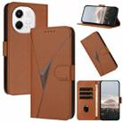 For Tecno Pova 6 Neo 5G / Spark 30 5G Triangle Pattern Buckle Clasp Leather Phone Case(Brown) - 1