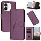 For Tecno Spark 30C 5G / Pop 9 5G Triangle Pattern Buckle Clasp Leather Phone Case(Dark Purple) - 1