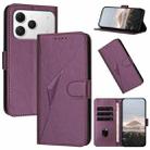 For Tecno Spark 40 4G Triangle Pattern Buckle Clasp Leather Phone Case(Dark Purple) - 1