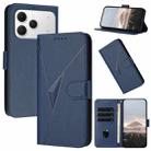 For Tecno Spark 40 4G Triangle Pattern Buckle Clasp Leather Phone Case(Royal Blue) - 1