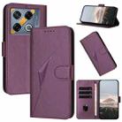 For Infinix GT 20 Pro Triangle Pattern Buckle Clasp Leather Phone Case(Dark Purple) - 1