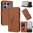 For Infinix GT 20 Pro Triangle Pattern Buckle Clasp Leather Phone Case(Brown) - 1