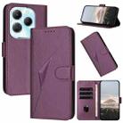 For Infinix Hot 40 Triangle Pattern Buckle Clasp Leather Phone Case(Dark Purple) - 1