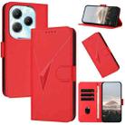 For Infinix Hot 40 Triangle Pattern Buckle Clasp Leather Phone Case(Red) - 1