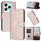 For Infinix Hot 40 Triangle Pattern Buckle Clasp Leather Phone Case(Rose Gold) - 1