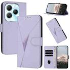 For Infinix Hot 40 Triangle Pattern Buckle Clasp Leather Phone Case(Light Purple) - 1