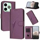 For Infinix Hot 40i Triangle Pattern Buckle Clasp Leather Phone Case(Dark Purple) - 1