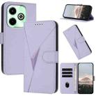 For Infinix Hot 40i Triangle Pattern Buckle Clasp Leather Phone Case(Light Purple) - 1