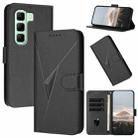 For Infinix Hot 50 4G Triangle Pattern Buckle Clasp Leather Phone Case(Black) - 1