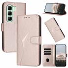 For Infinix Hot 50 4G Triangle Pattern Buckle Clasp Leather Phone Case(Rose Gold) - 1