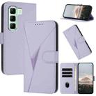 For Infinix Hot 50 4G Triangle Pattern Buckle Clasp Leather Phone Case(Light Purple) - 1