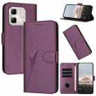 For Infinix Hot 50i / Smart 9 Triangle Pattern Buckle Clasp Leather Phone Case(Dark Purple) - 1