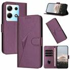 For Infinix Note 30 4G Triangle Pattern Buckle Clasp Leather Phone Case(Dark Purple) - 1