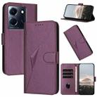 For Infinix Note 30 5G Triangle Pattern Buckle Clasp Leather Phone Case(Dark Purple) - 1