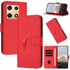 For Infinix Note 30 Pro Triangle Pattern Buckle Clasp Leather Phone Case(Red) - 1