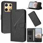 For Infinix Note 30 Pro Triangle Pattern Buckle Clasp Leather Phone Case(Black) - 1