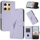 For Infinix Note 30 Pro Triangle Pattern Buckle Clasp Leather Phone Case(Light Purple) - 1