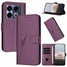 For Infinix Note 40 4G Triangle Pattern Buckle Clasp Leather Phone Case(Dark Purple) - 1