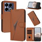 For Infinix Note 40 4G Triangle Pattern Buckle Clasp Leather Phone Case(Brown) - 1