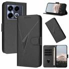 For Infinix Note 40 4G Triangle Pattern Buckle Clasp Leather Phone Case(Black) - 1