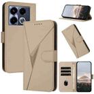 For Infinix Note 40 4G Triangle Pattern Buckle Clasp Leather Phone Case(Gold) - 1