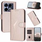 For Infinix Note 40 4G Triangle Pattern Buckle Clasp Leather Phone Case(Rose Gold) - 1