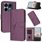 For Infinix Note 40 5G Triangle Pattern Buckle Clasp Leather Phone Case(Dark Purple) - 1