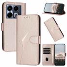 For Infinix Note 40 5G Triangle Pattern Buckle Clasp Leather Phone Case(Rose Gold) - 1