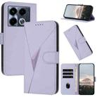 For Infinix Note 40 5G Triangle Pattern Buckle Clasp Leather Phone Case(Light Purple) - 1