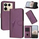 For Infinix Note 40 Pro 4G / 5G Triangle Pattern Buckle Clasp Leather Phone Case(Dark Purple) - 1