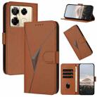 For Infinix Note 40 Pro 4G / 5G Triangle Pattern Buckle Clasp Leather Phone Case(Brown) - 1