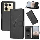 For Infinix Note 40 Pro 4G / 5G Triangle Pattern Buckle Clasp Leather Phone Case(Black) - 1